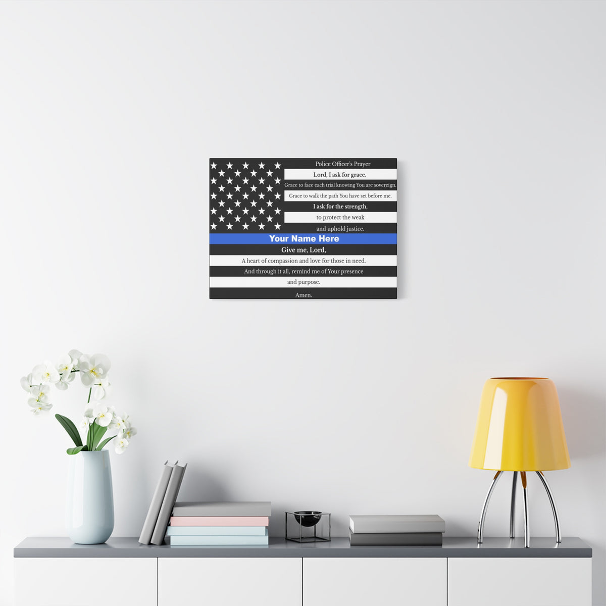 Scripture Walls Personalized Police Prayer Bible Canvas Christian Wall Art Ready to Hang Unframed-Express Your Love Gifts