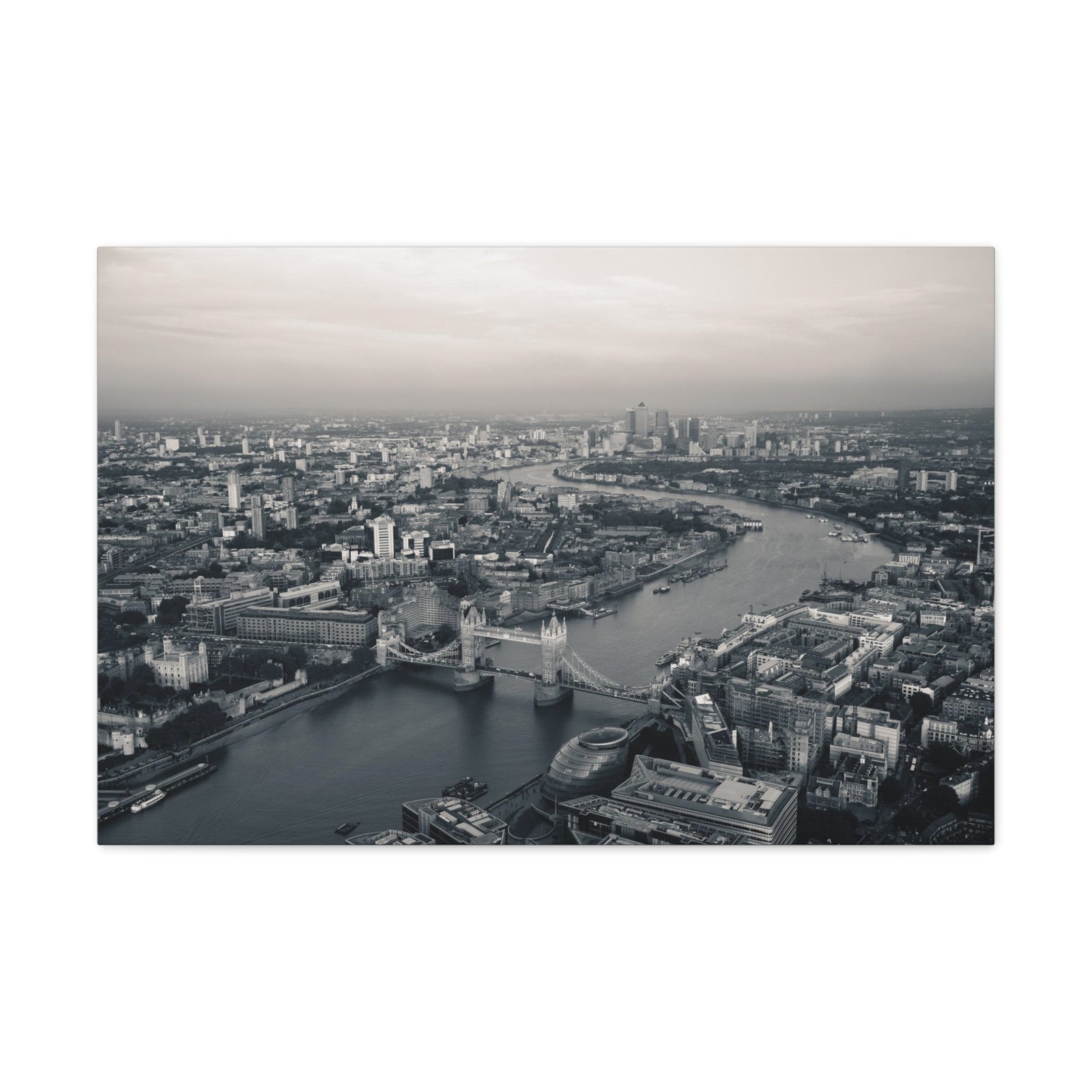 London Black And White Skyline Canvas Artwork High-Quality Breathtaking Stunning Cityscape for Home Decor Ready to Hang-Express Your Love Gifts