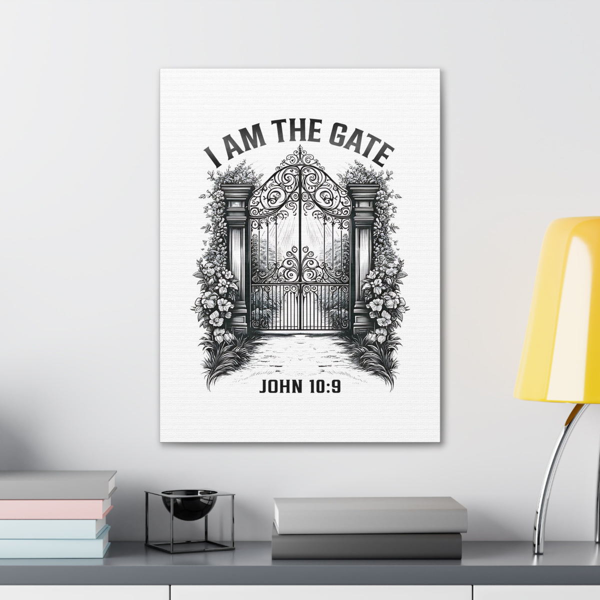 Scripture Walls John 10:9 I Am The Gate Bible Verse Canvas Christian Wall Art Ready to Hang Unframed-Express Your Love Gifts