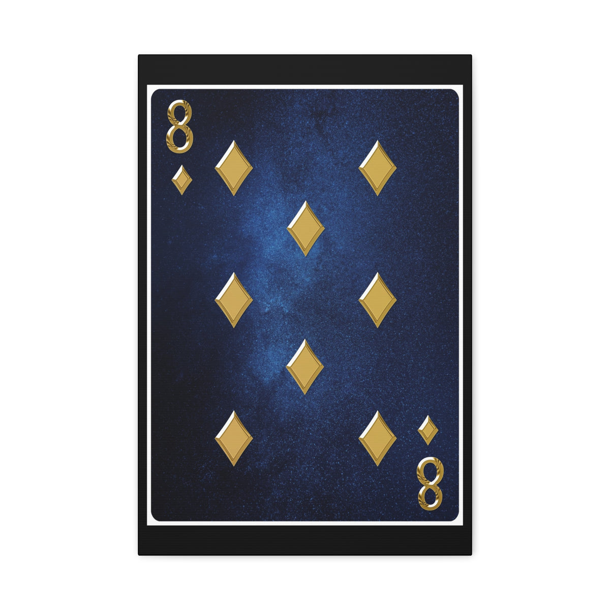Eight Of Diamonds Space Background Playing Card Canvas Wall Art for Home Decor Ready-to-Hang-Express Your Love Gifts