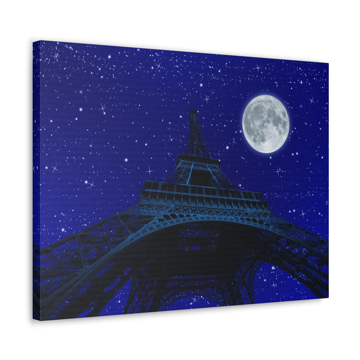 Paris Under Moonlight France Canvas Artwork High-Quality Breathtaking French City for Home Decor Ready to Hang-Express Your Love Gifts