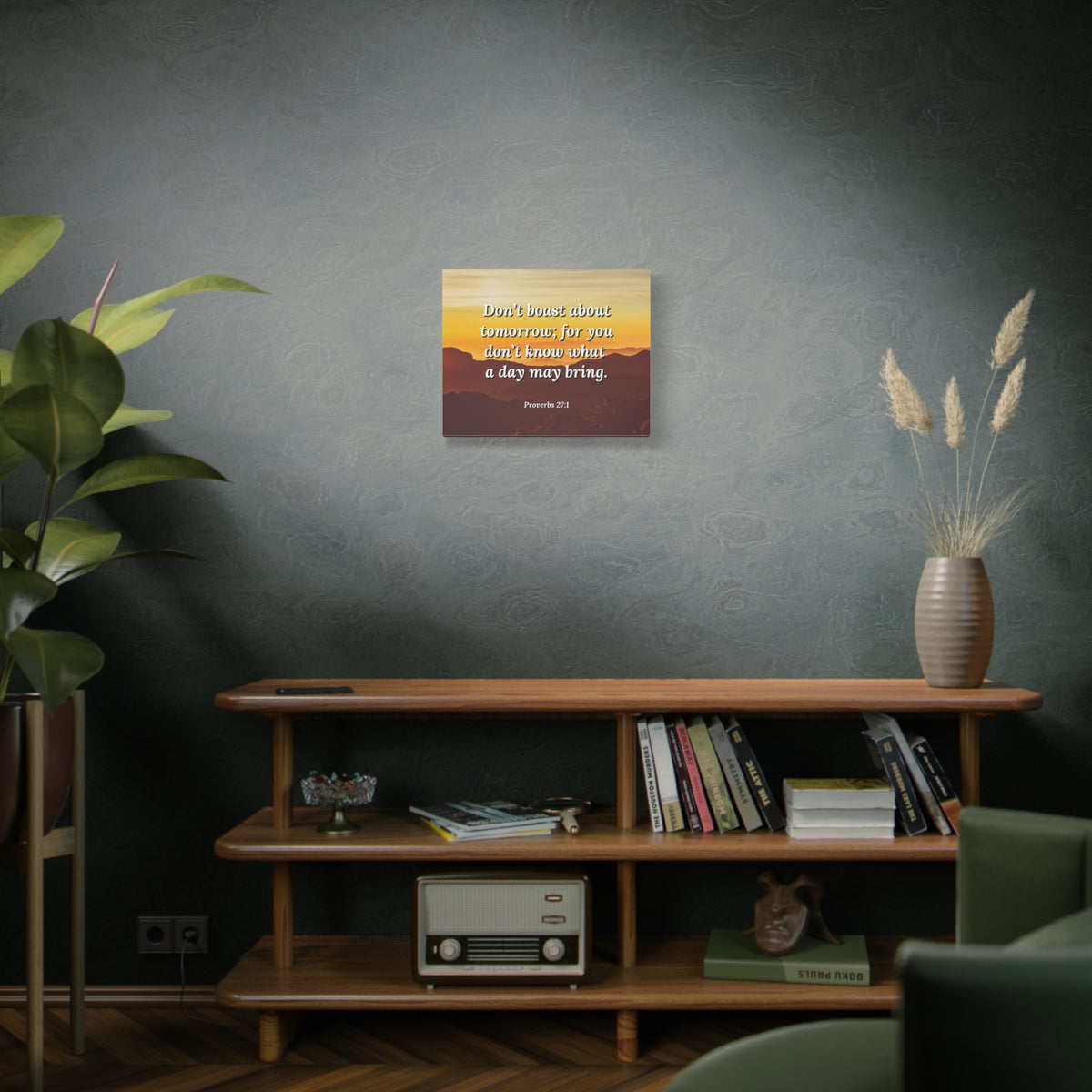 Scripture Walls Boast Not Proverbs 27:1 Bible Verse Canvas Christian Wall Art Ready to Hang-Express Your Love Gifts