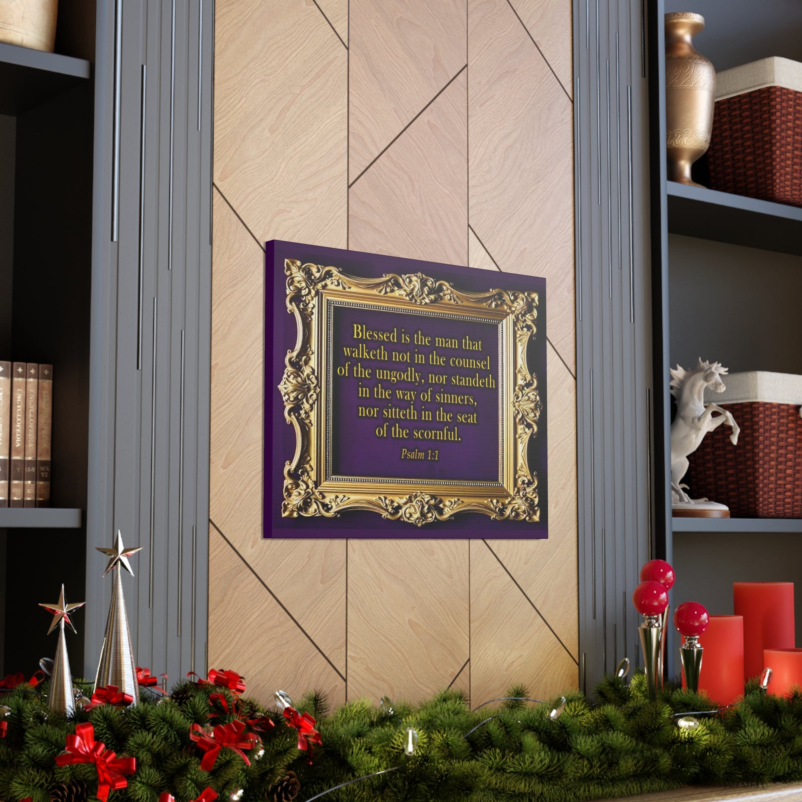 Scripture Walls Psalm 1:1 KJV Bible Verse Canvas Christian Wall Art Ready to Hang Unframed-Express Your Love Gifts