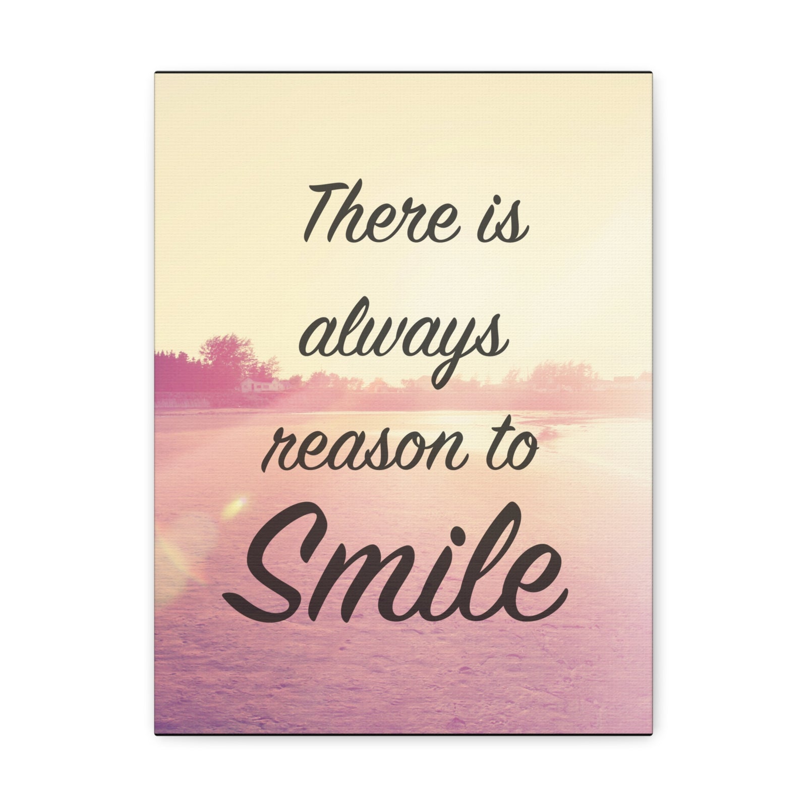 Inspirational Quote Canvas There Is Always Reason To Smile Motivational Print Ready to Hang Artwork-Express Your Love Gifts
