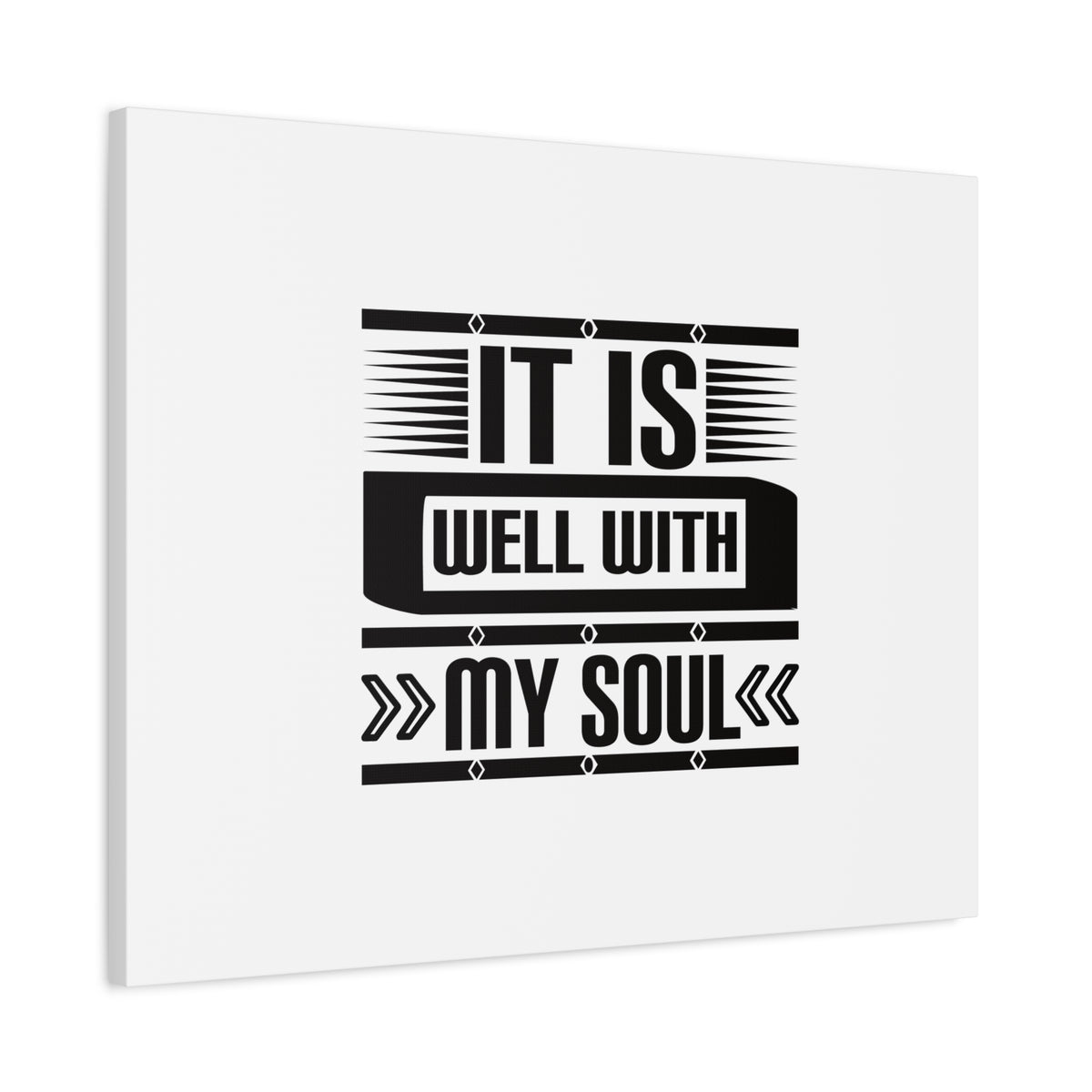 Scripture Canvas It Is Well With My Soul Psalm 42:7 White Christian Wall Art Bible Verse Print Ready to Hang-Express Your Love Gifts