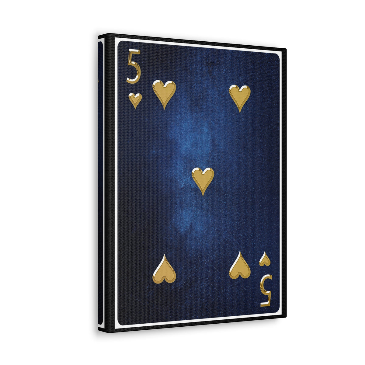 Five Of Hearts Space Background Playing Card Canvas Wall Art for Home Decor Ready-to-Hang-Express Your Love Gifts