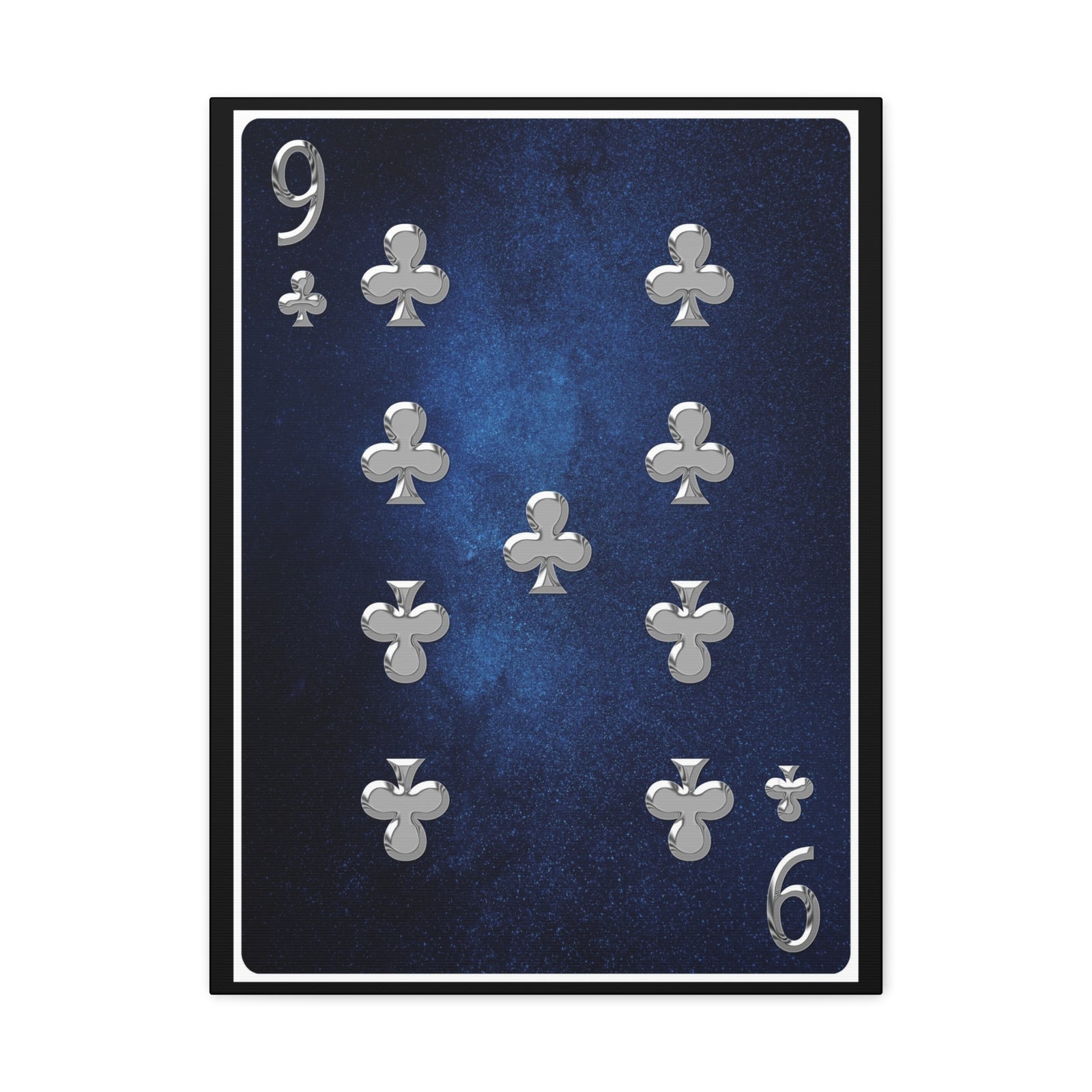 Nine Of Clubs Space Background Playing Card Canvas Wall Art for Home Decor Ready-to-Hang-Express Your Love Gifts