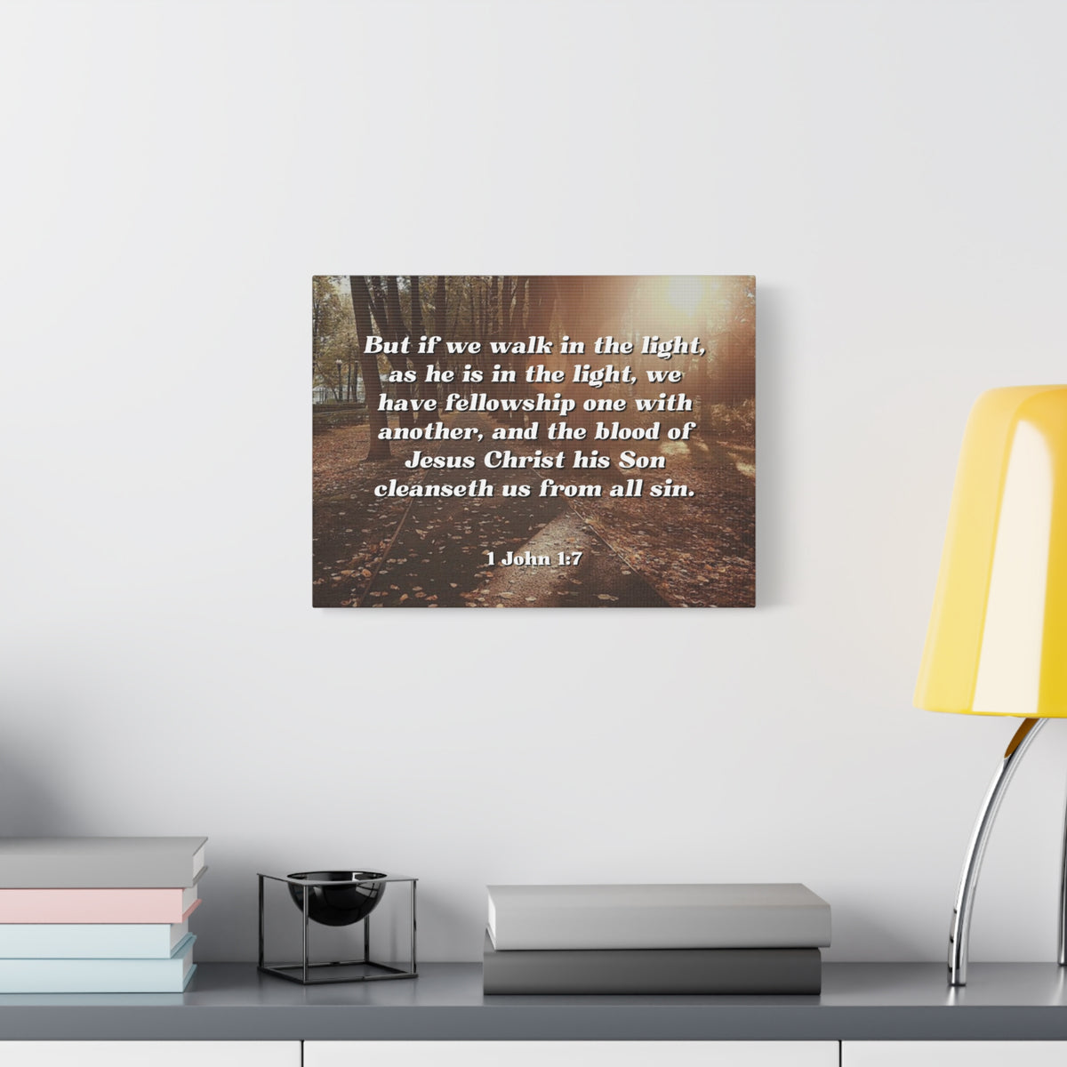 Scripture Canvas Cleanseth Us 1 John 1:7 Christian Wall Art Bible Verse Print Ready to Hang-Express Your Love Gifts