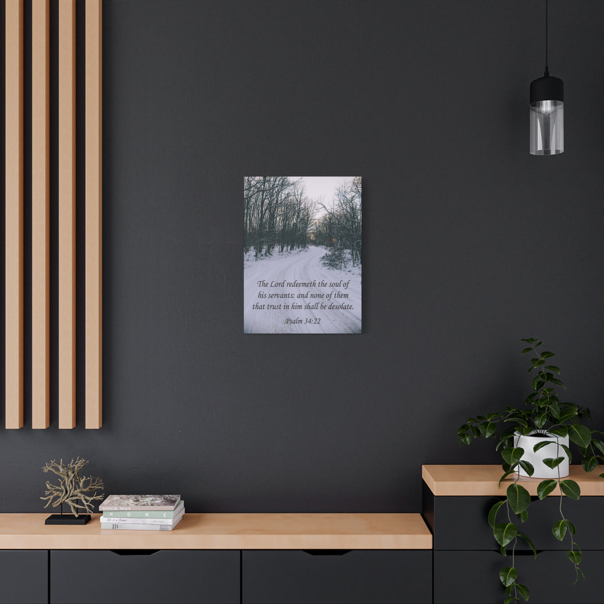 Bible Verse Canvas The Lord Redeemeth The Soul Psalm 34:22 Christian Home Décor Wall Art Scripture Ready to Hang Faith Print-Express Your Love Gifts