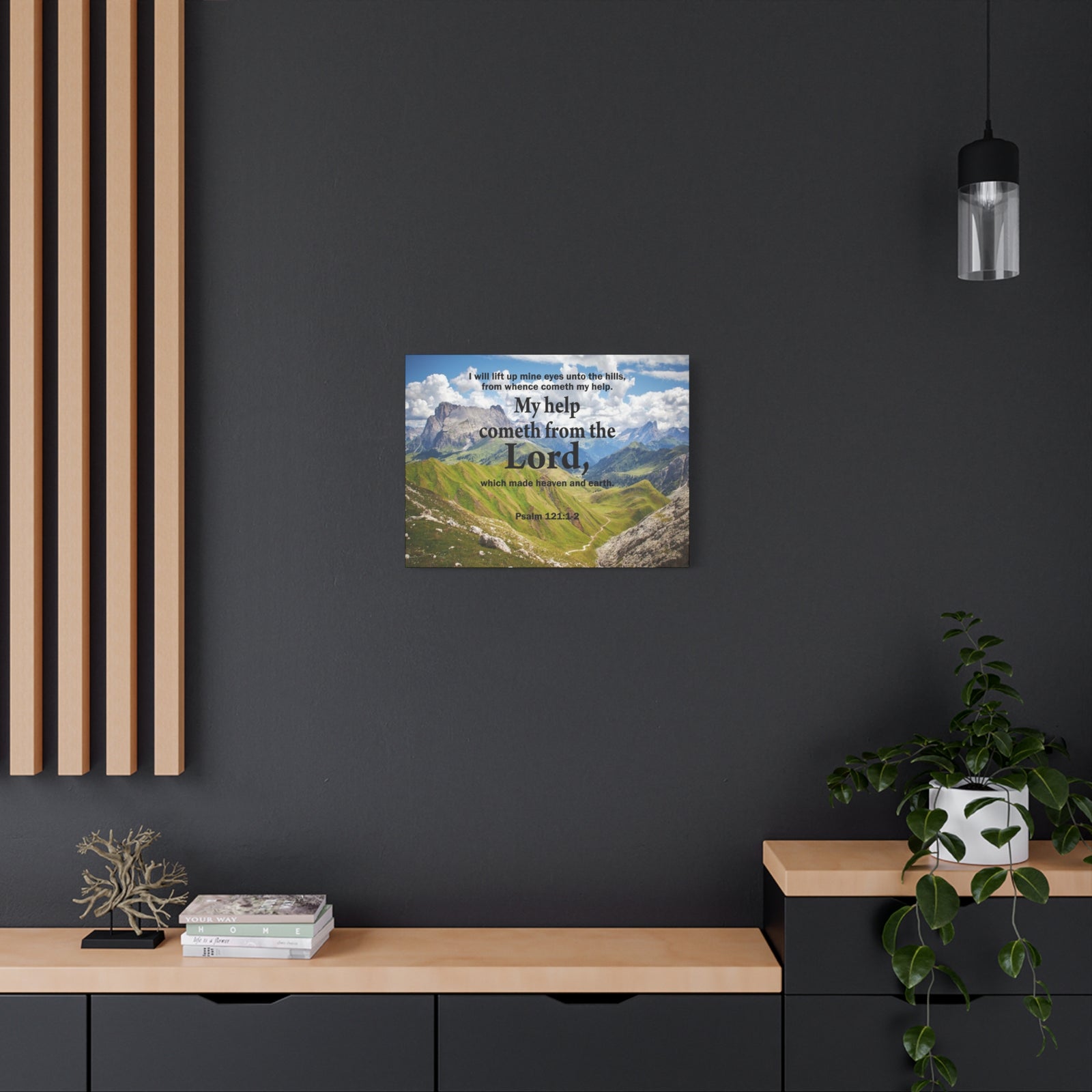 Bible Verse Canvas My Help is God Psalm 121:1-2 Wall Art Christian Home Decor-Express Your Love Gifts