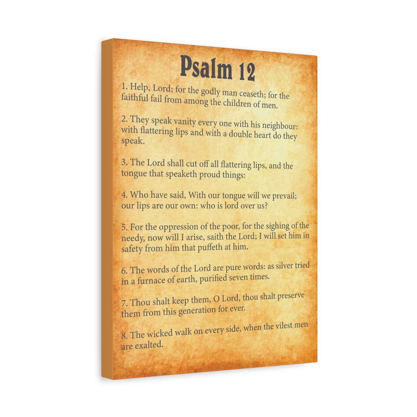 Scripture Walls Psalm 12 Gold Bible Chapter Canvas Christian Wall Art Ready to Hang-Express Your Love Gifts