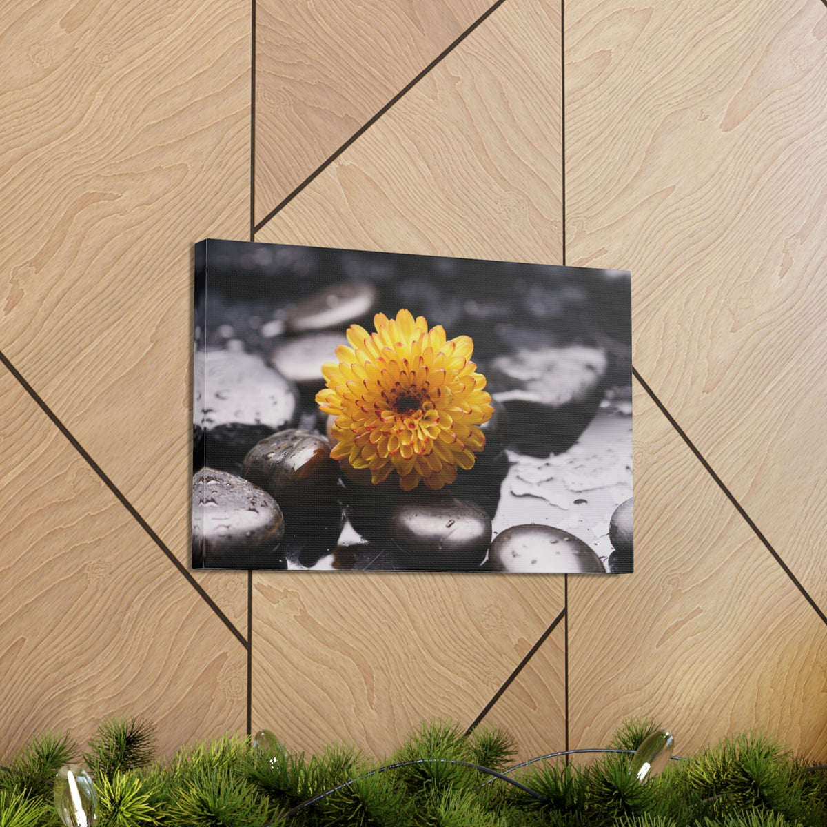 Macro of Yellow Flower Forest Floral Nature Photography Canvas Wall Art for Home Decor Ready-to-Hang-Express Your Love Gifts