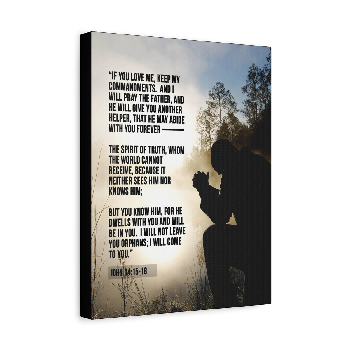 Scripture Canvas Keep my Commandments John 14:15‭-‬18 Christian Wall Art Bible Verse Print Ready to Hang-Express Your Love Gifts