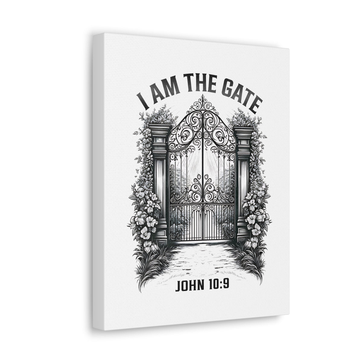Scripture Walls John 10:9 I Am The Gate Bible Verse Canvas Christian Wall Art Ready to Hang Unframed-Express Your Love Gifts