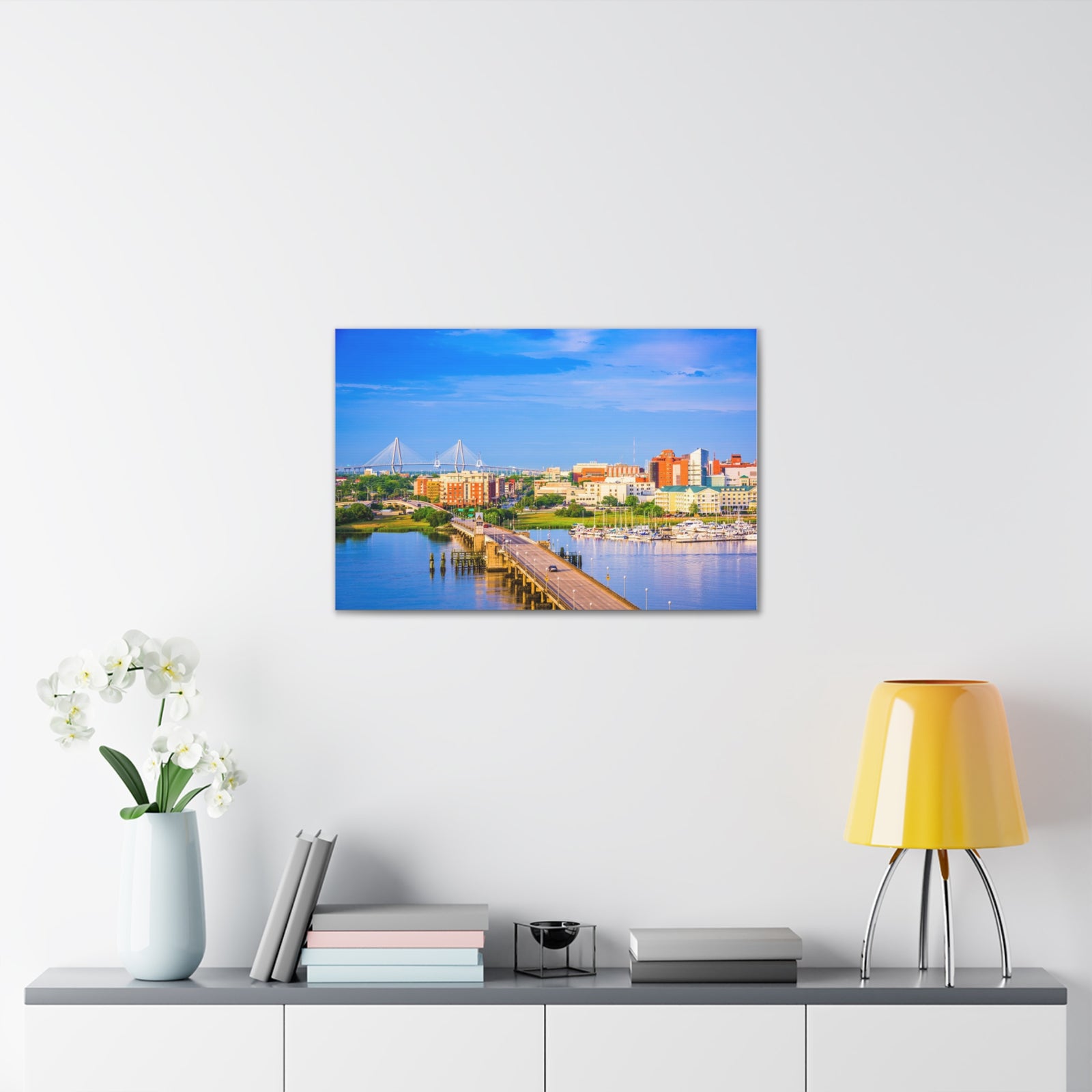 Charleston Daytime Skyline Canvas Artwork High-Quality Breathtaking Stunning Cityscape for Home Decor Ready to Hang-Express Your Love Gifts