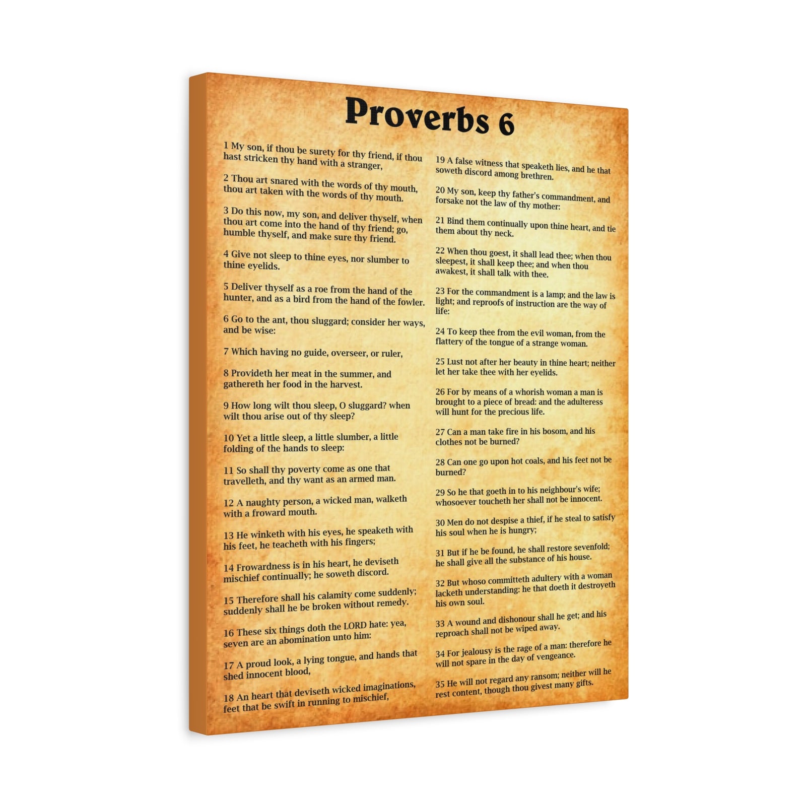 Scripture Walls Proverbs Chapter 6 Gold Bible Canvas Christian Wall Art Ready to Hang Unframed-Express Your Love Gifts