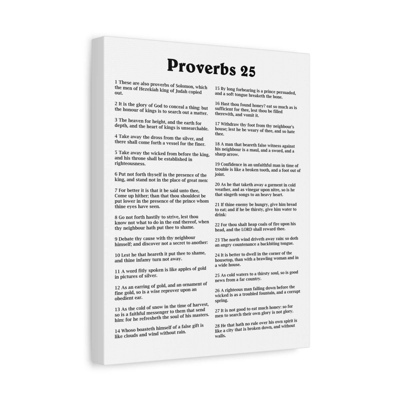 Scripture Walls Proverbs Chapter 25 White Bible Canvas Christian Wall Art Ready to Hang Unframed-Express Your Love Gifts