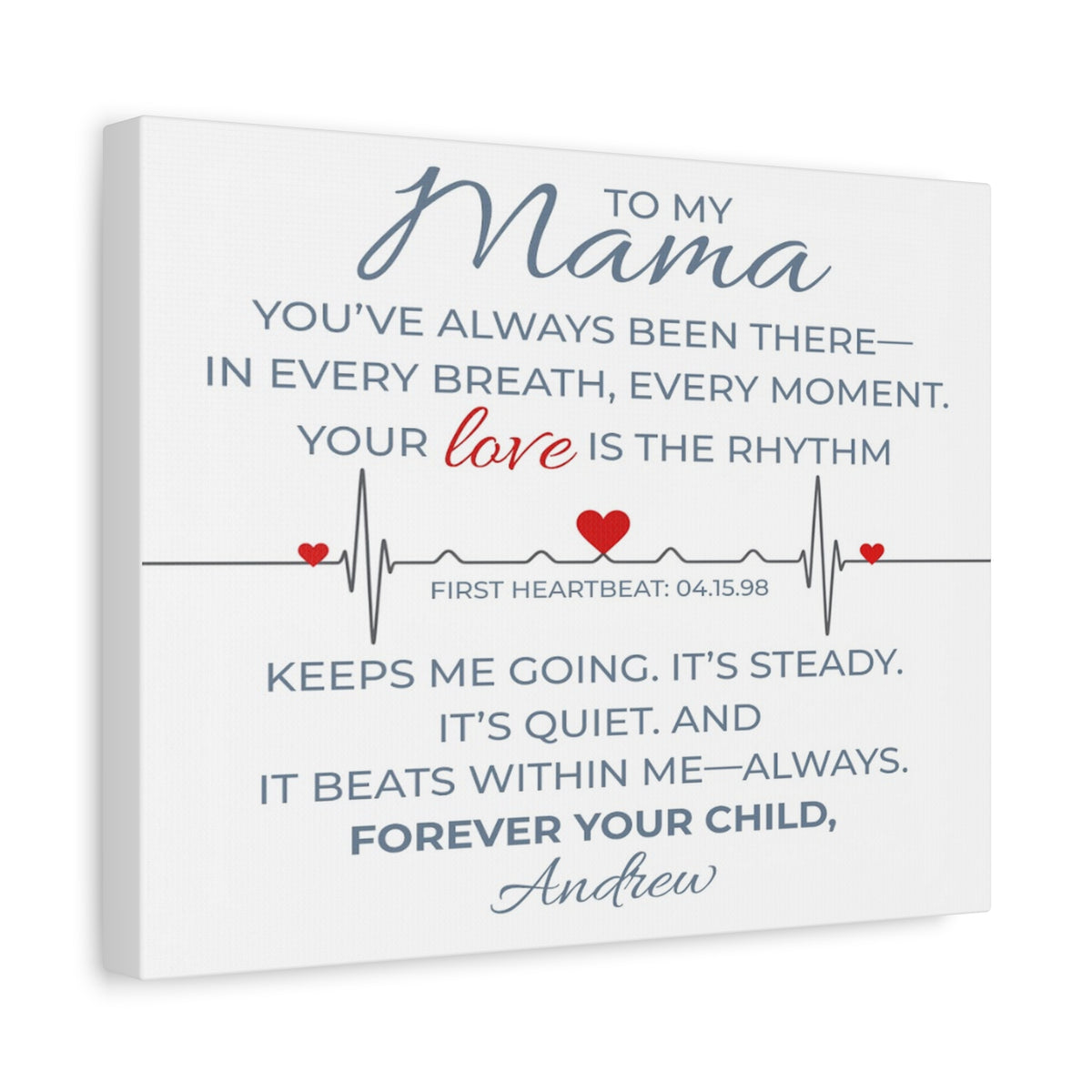 Personalized To Mom I Carry Your Love in Every Beat Custom Canvas Wall Art-Express Your Love Gifts