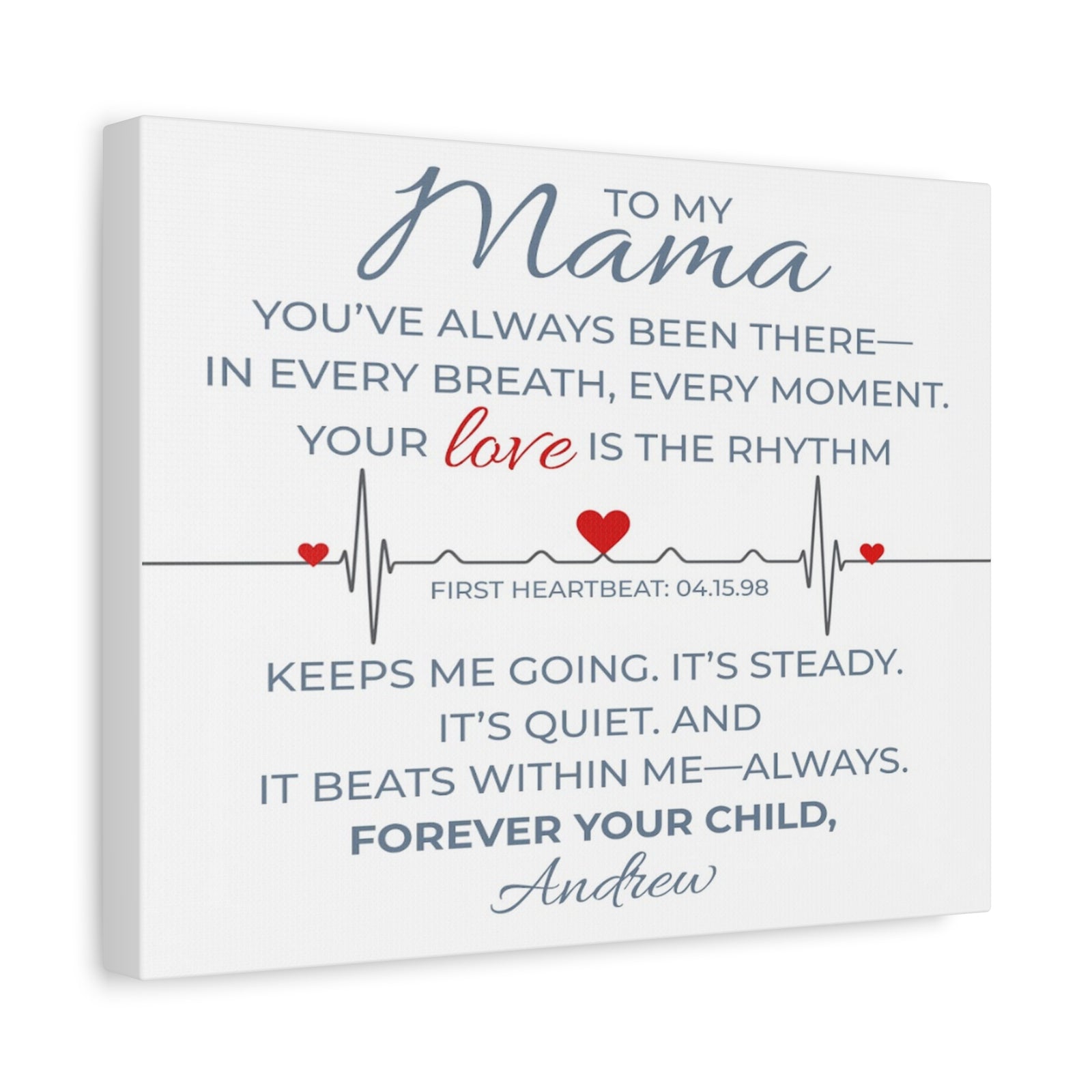 Personalized To Mom I Carry Your Love in Every Beat Custom Canvas Wall Art-Express Your Love Gifts