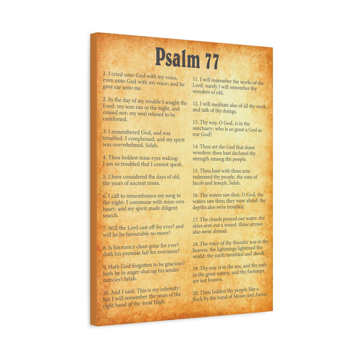 Scripture Walls Psalm 77 Gold Bible Chapter Canvas Christian Wall Art Ready to Hang-Express Your Love Gifts