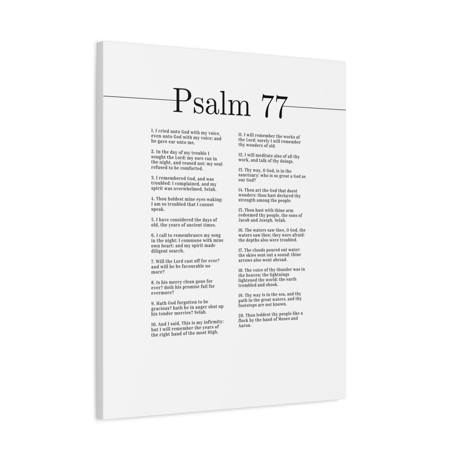 Scripture Canvas I Remembered God Psalm 77 Christian Wall Art Bible Verse Print Ready to Hang-Express Your Love Gifts