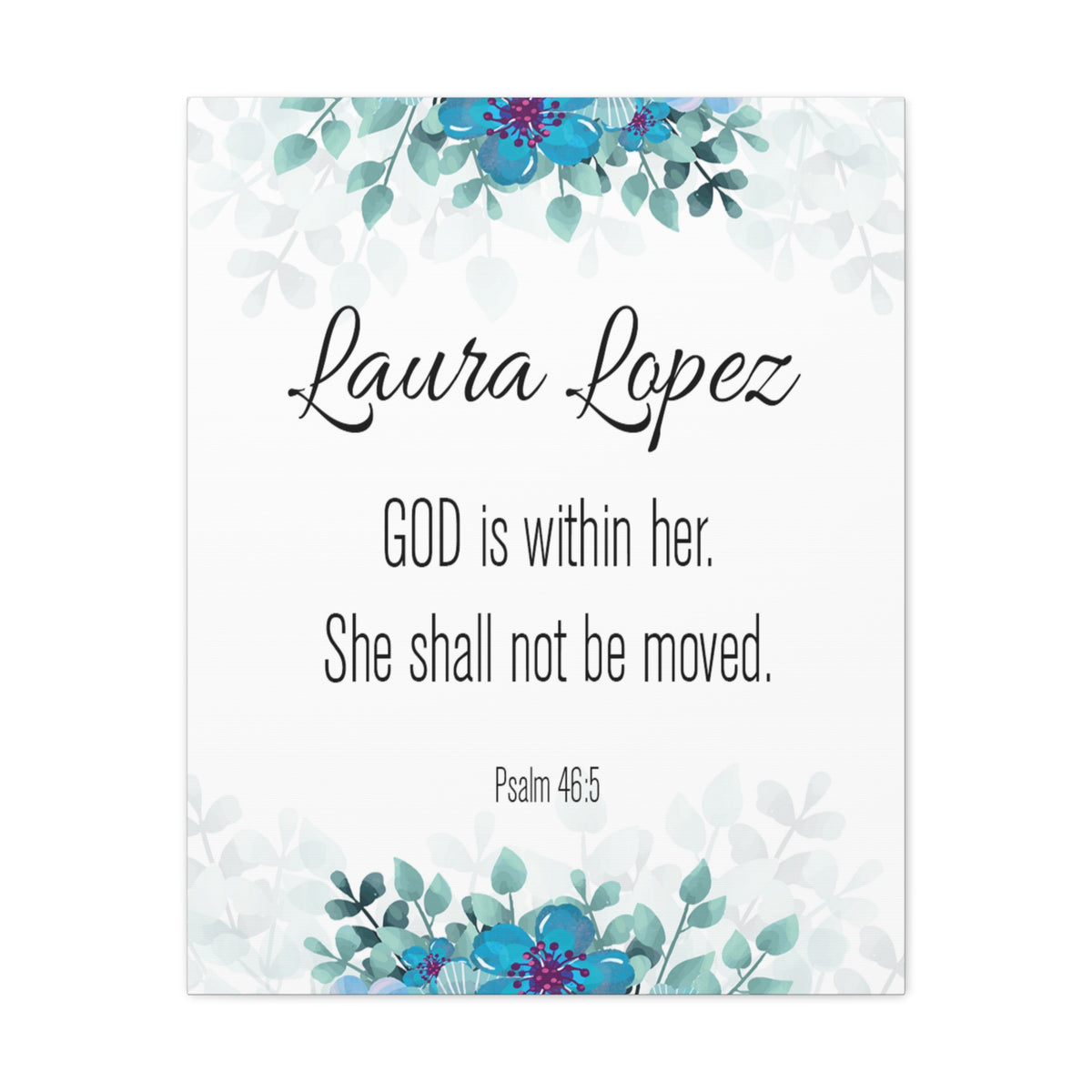 Personalized Scripture Walls God Is Within Her Psalm 46:5 Bible Chapter Canvas Christian Wall Art Ready to Hang-Express Your Love Gifts