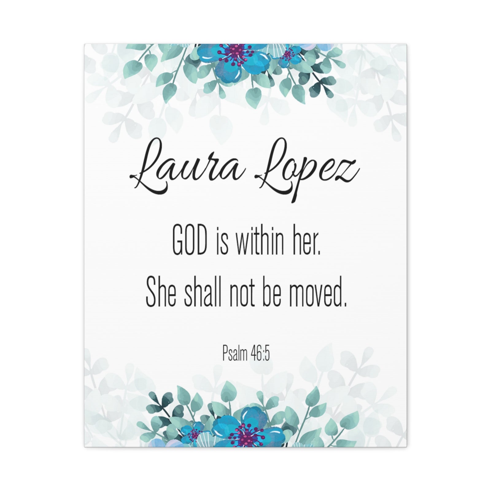 Personalized Scripture Walls God Is Within Her Psalm 46:5 Bible Chapter Canvas Christian Wall Art Ready to Hang-Express Your Love Gifts
