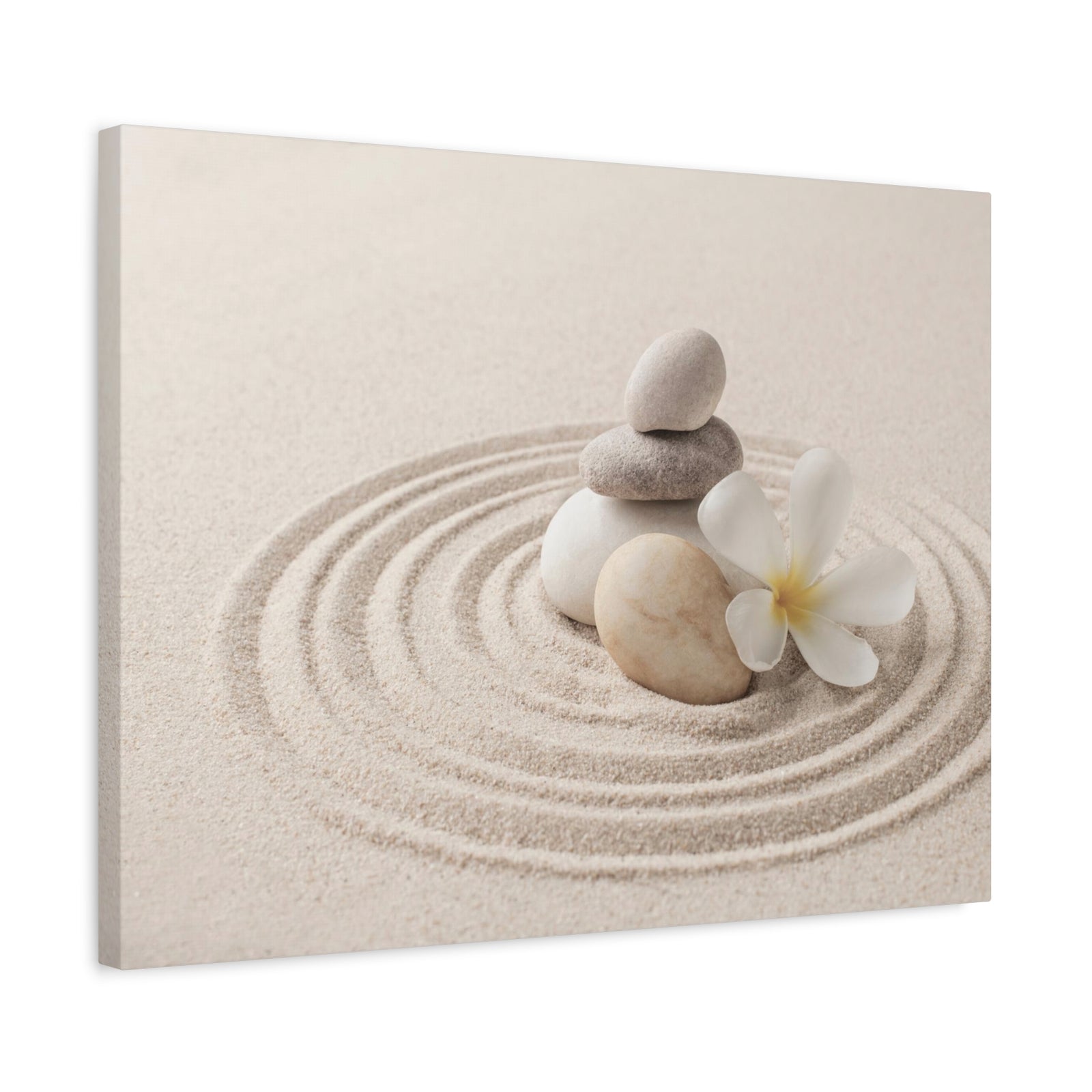 Stacked Zen Stones Forest Floral Nature Photography Canvas Wall Art for Home Decor Ready-to-Hang-Express Your Love Gifts