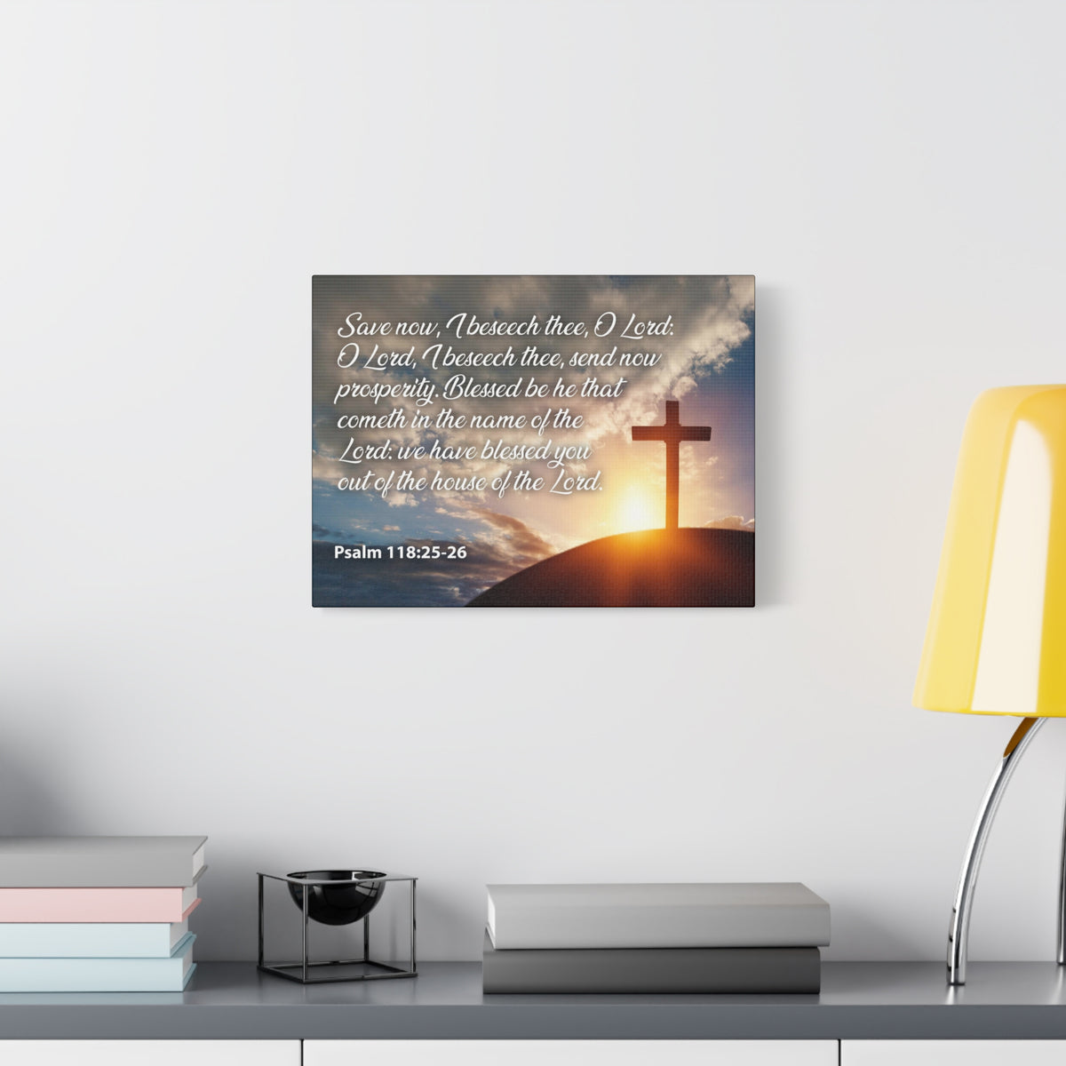 Bible Verse Canvas The House of The Lord Psalm 118:25-26 Christian Home Decor Scripture Art-Express Your Love Gifts