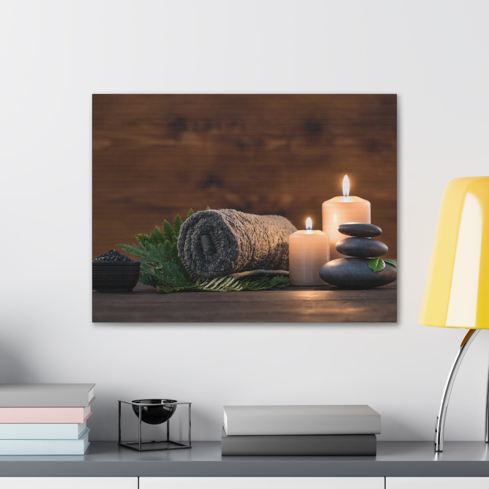 Towel on Fern Forest Floral Nature Photography Canvas Wall Art for Home Decor Ready-to-Hang-Express Your Love Gifts