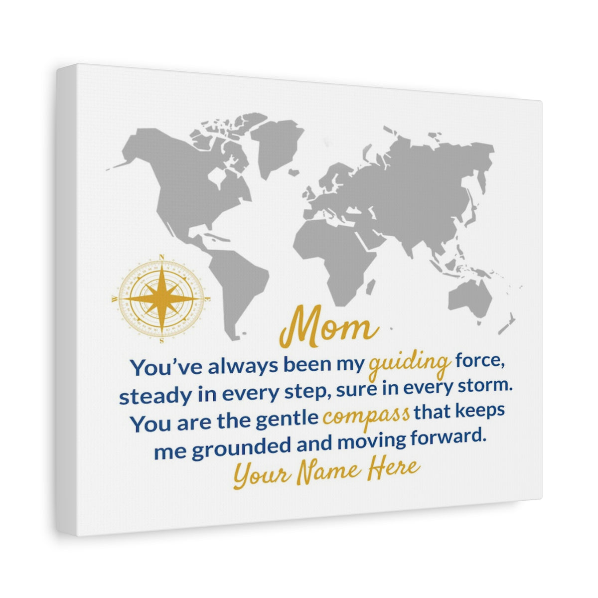 Personalized To Mom Your Love Is My Compass Custom Canvas Wall Art-Express Your Love Gifts