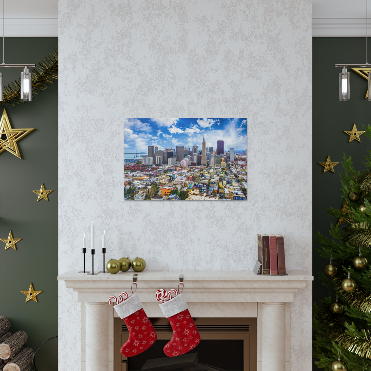 San Francisco Daytime Skyline Canvas Artwork High-Quality Breathtaking Stunning Cityscape for Home Decor Ready to Hang-Express Your Love Gifts