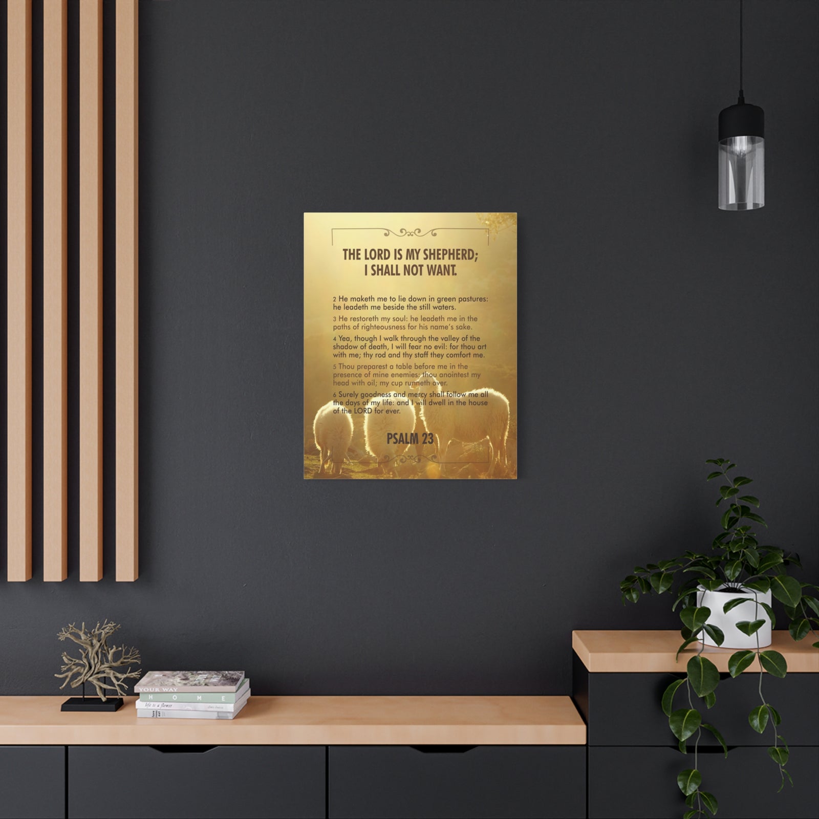Bible Verse Canvas Lord is my Shepherd Psalm 23 Canvas Christian Home Décor Ready to Hang Scripture Wall Art-Express Your Love Gifts