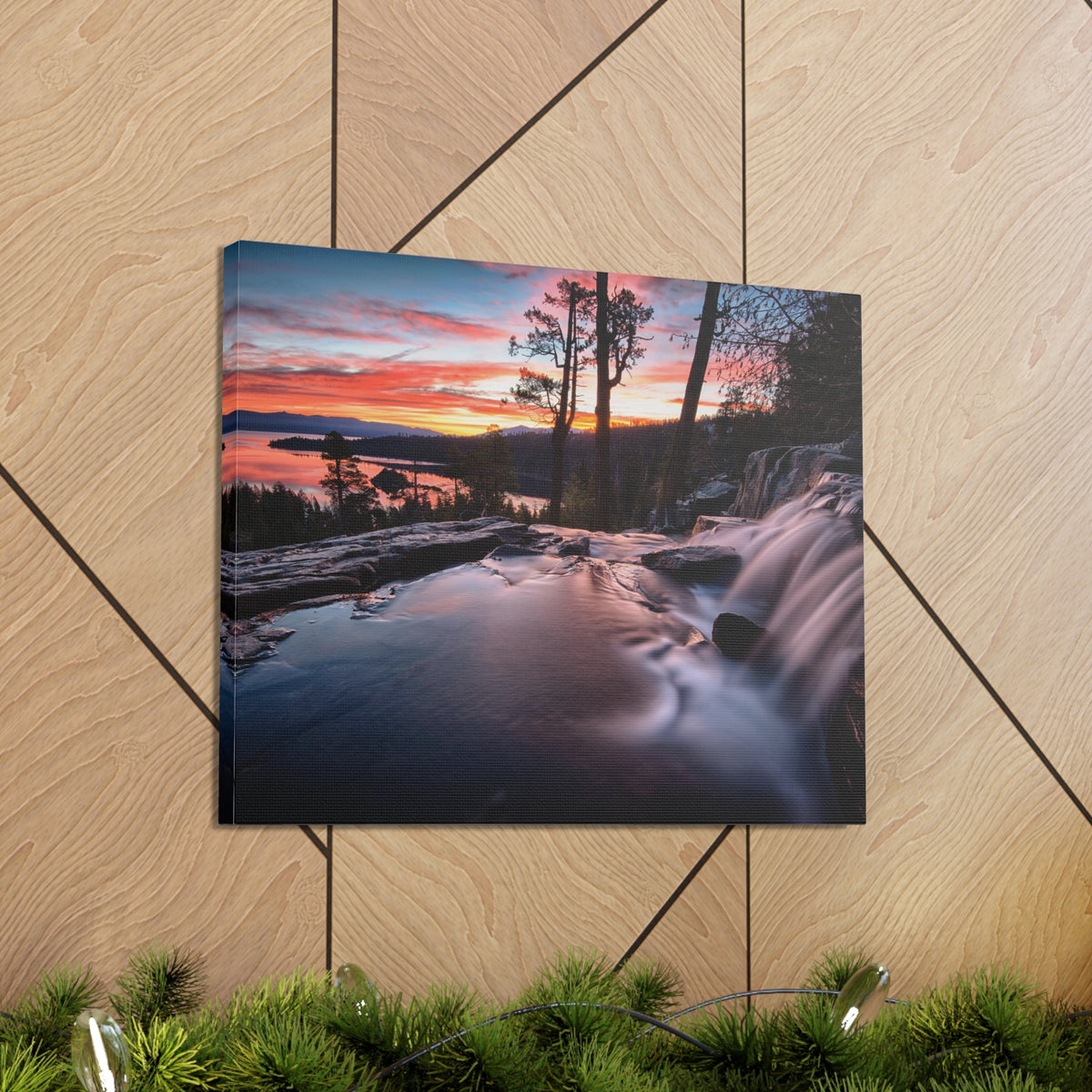 Lake Water Rushing Nature Wilderness Photography Canvas Wall Art for Home Decor Ready-to-Hang-Express Your Love Gifts