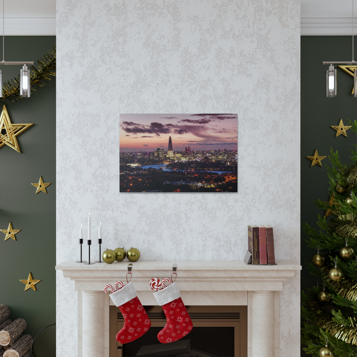 London Night Skyline Canvas Artwork High-Quality Breathtaking Stunning Cityscape for Home Decor Ready to Hang-Express Your Love Gifts