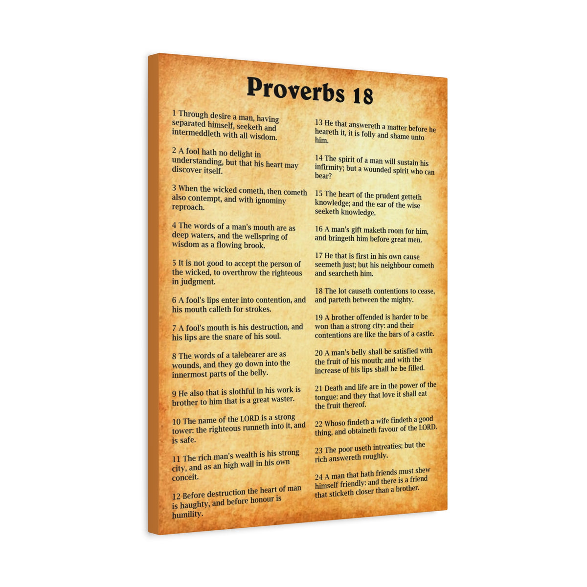 Scripture Walls Proverbs Chapter 18 Gold Bible Canvas Christian Wall Art Ready to Hang Unframed-Express Your Love Gifts