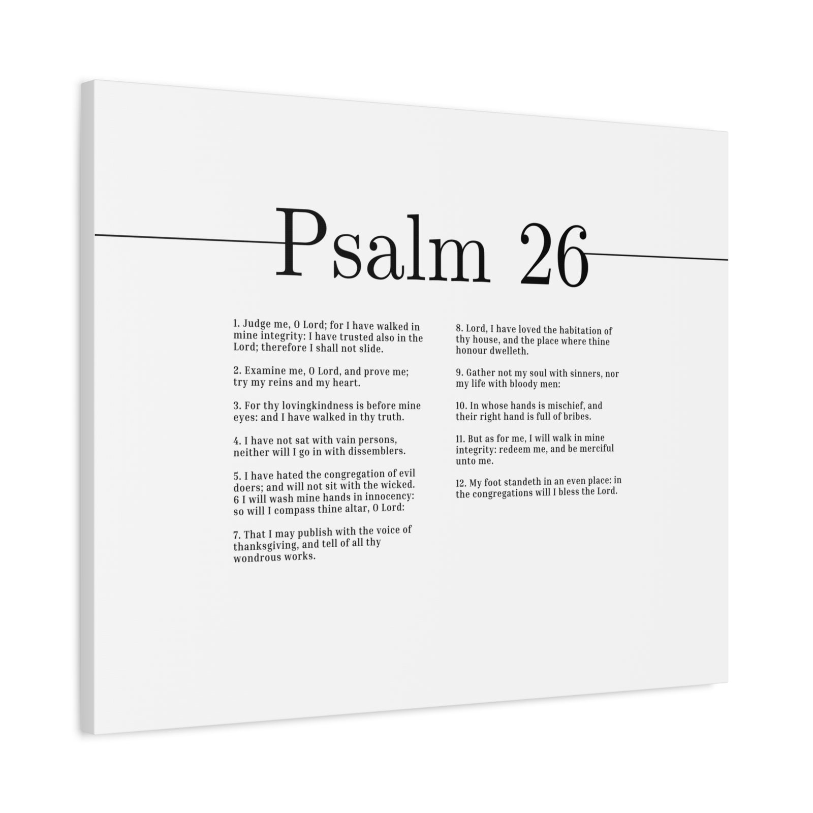 Scripture Canvas Judge Me, O Lord Psalm 26 Christian Wall Art Bible Verse Print Ready to Hang-Express Your Love Gifts