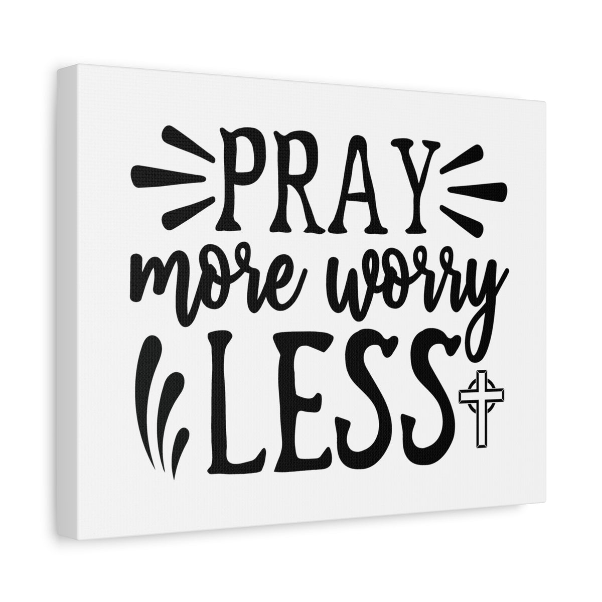 Scripture Walls Pray More Worry Less Psalm 34:4 Christian Wall Art Print Ready to Hang-Express Your Love Gifts