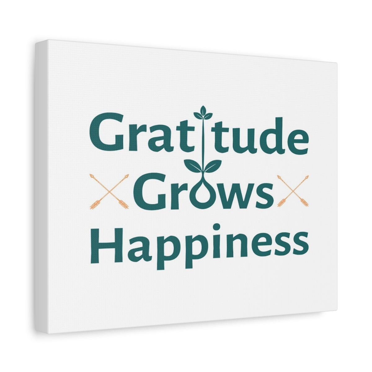 Gratitude Grows Happiness Inspirational Motivational Quote Canvas Wall Art for Home Decor Ready-to-Hang-Express Your Love Gifts
