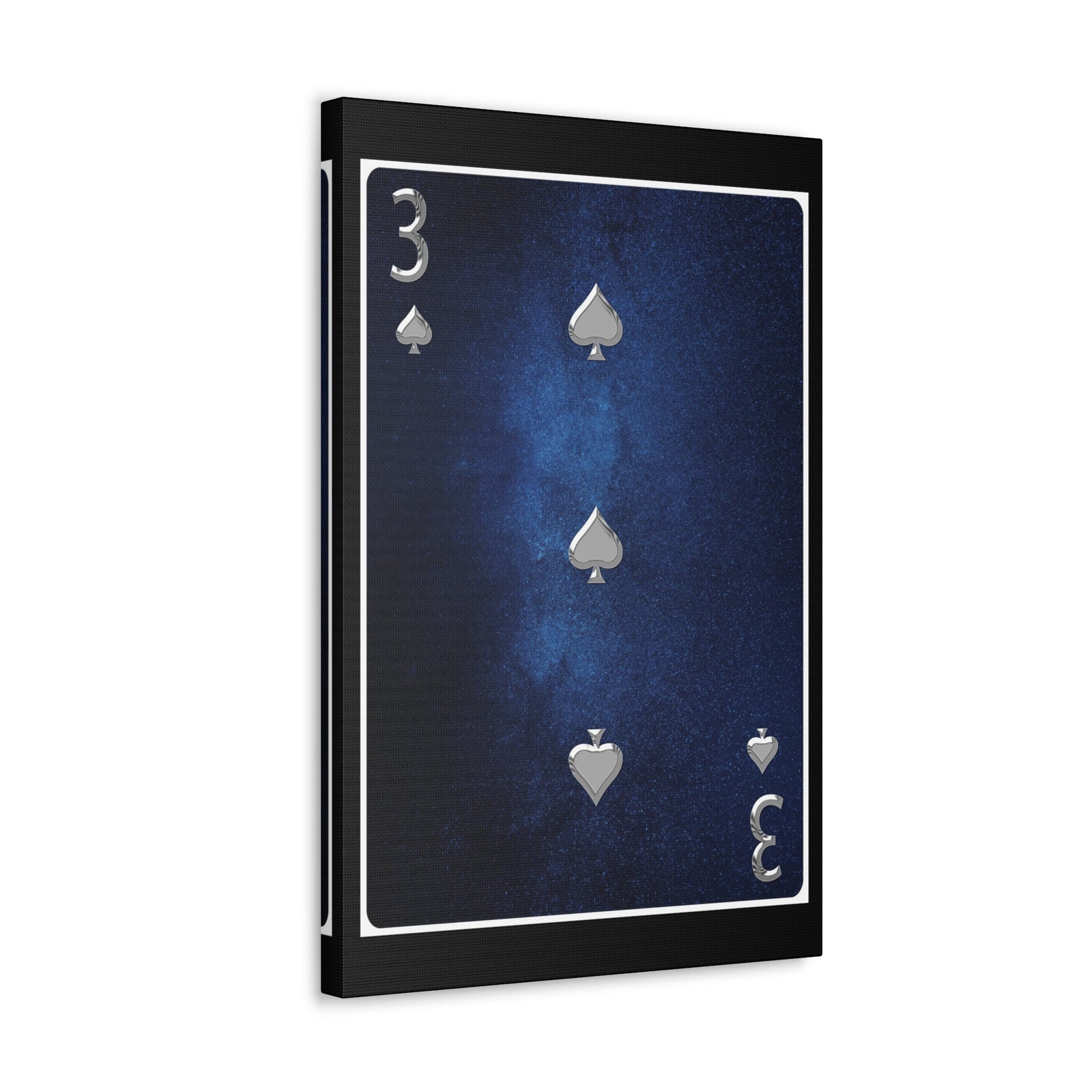 Three Of Spades Space Background Playing Card Canvas Wall Art for Home Decor Ready-to-Hang-Express Your Love Gifts