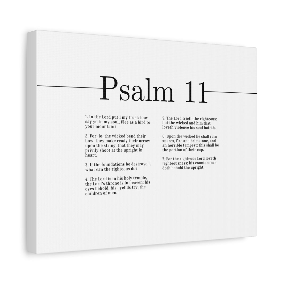 Scripture Canvas In The Lord I Put My Trust Psalm 11 Christian Wall Art Bible Verse Print Ready to Hang-Express Your Love Gifts