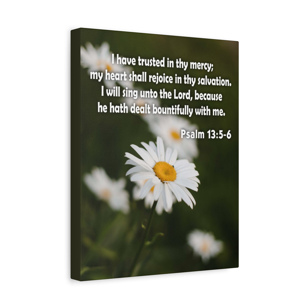 Scripture Canvas Rejoice in Thy Salvation Psalm 13:5-6 Christian Wall Art Bible Verse Print Ready to Hang-Express Your Love Gifts