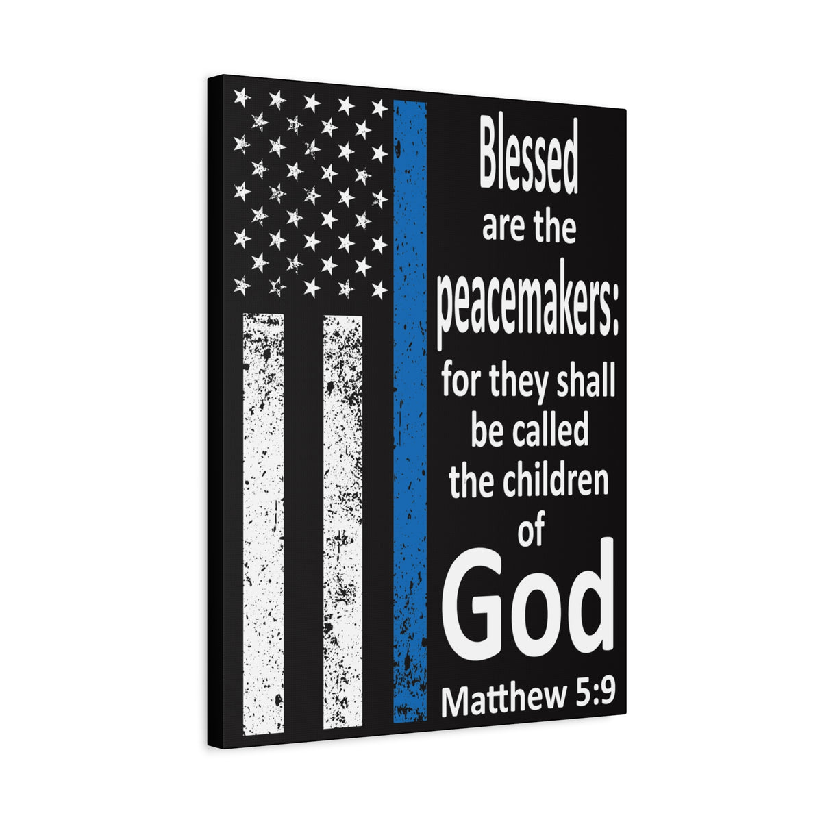 Scripture Walls Matthew 5:9 Police Officer Sign Bible Canvas Christian Wall Art Ready to Hang Unframed-Express Your Love Gifts