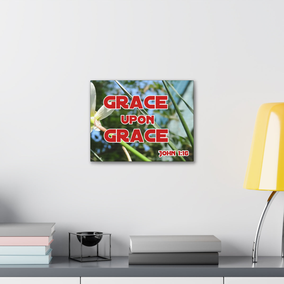 Scripture Walls Grace Upon Grace John 1:16 Bible Verse Canvas Christian Wall Art Ready to Hang-Express Your Love Gifts