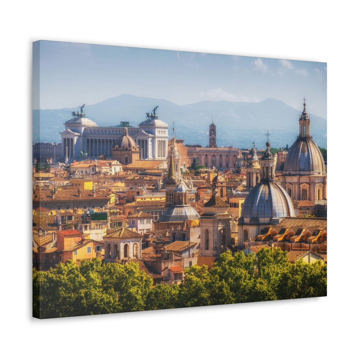 Rome Daytime Skyline Canvas Artwork High-Quality Breathtaking Stunning Cityscape for Home Decor Ready to Hang-Express Your Love Gifts