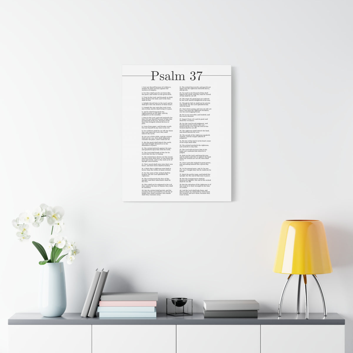 Scripture Canvas The Salvation Of The Righteous Psalm 37 Christian Wall Art Bible Verse Print Ready to Hang-Express Your Love Gifts