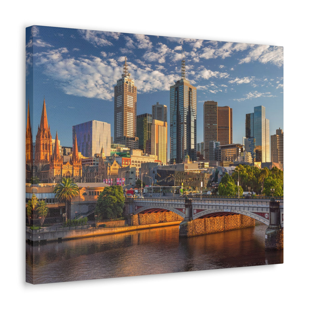 Melbourne Daytime Skyline Canvas Artwork High-Quality Breathtaking Stunning Cityscape for Home Decor Ready to Hang-Express Your Love Gifts