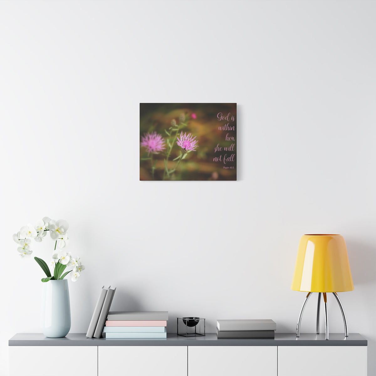 Scripture Canvas Within Her Psalm 46:5 Christian Wall Art Bible Verse Print Ready to Hang-Express Your Love Gifts