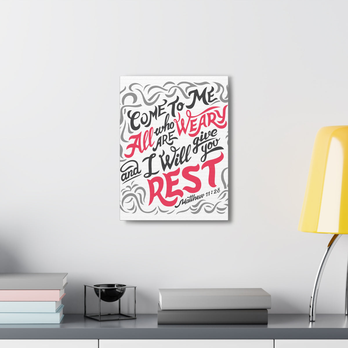 Scripture Canvas Come To Me All Matthew 11:28 Christian Wall Art Bible Verse Print Ready To Hang-Express Your Love Gifts