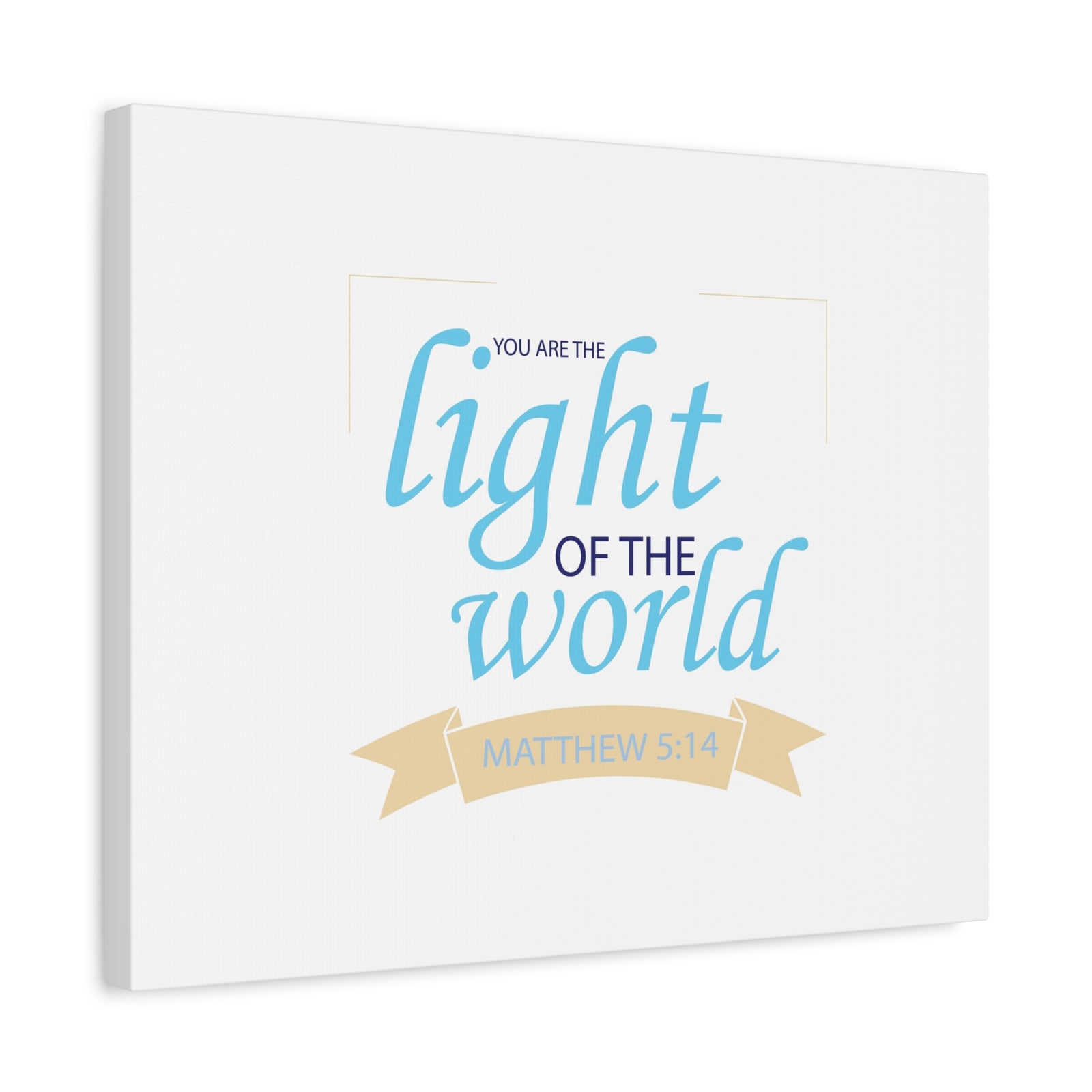 Scripture Canvas Light Of The World Matthew 5:14 Christian Wall Art Bible Verse Print Ready to Hang-Express Your Love Gifts